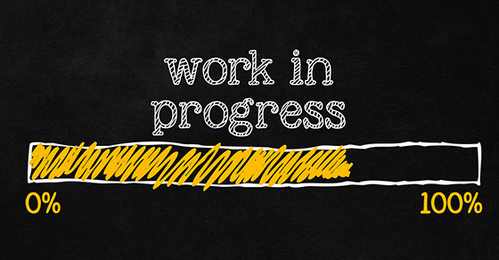 Progress loading concept with copyspace for website, user interfaces, installation software, preloading webpage, work in progress. A loading bar isolated on blackboard indicate a percentage.
